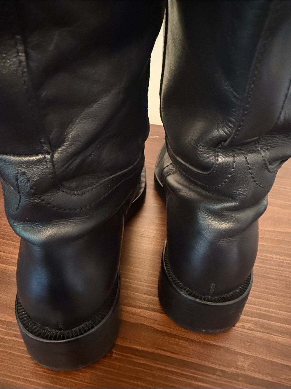 Zara Black Leather Tall Equestrian Riding Boots Size 40 US 9 - Picture 5 of 16